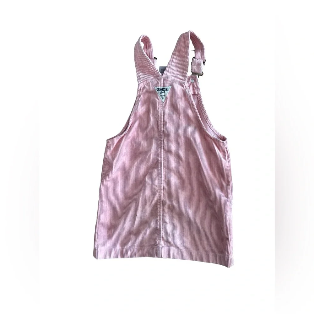 OshKosh B'gosh Light Pink Corduroy Overall Dress Size 5 💯% Cotton
